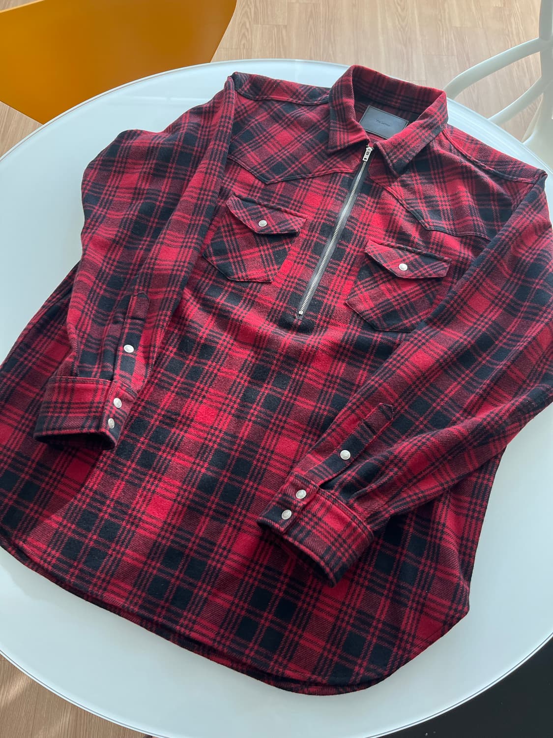 [The Letters] 레드 블랙 체크 셔츠 웨스턴셔츠 상품이미지1