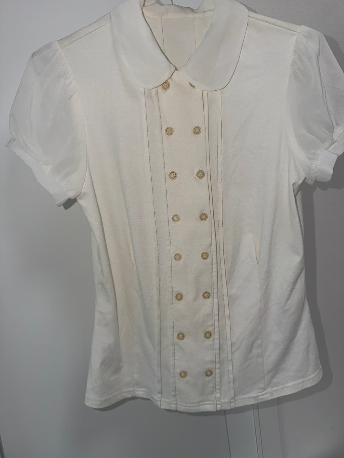 double button blouse 더블버튼 화이트 블라우스  상품이미지4