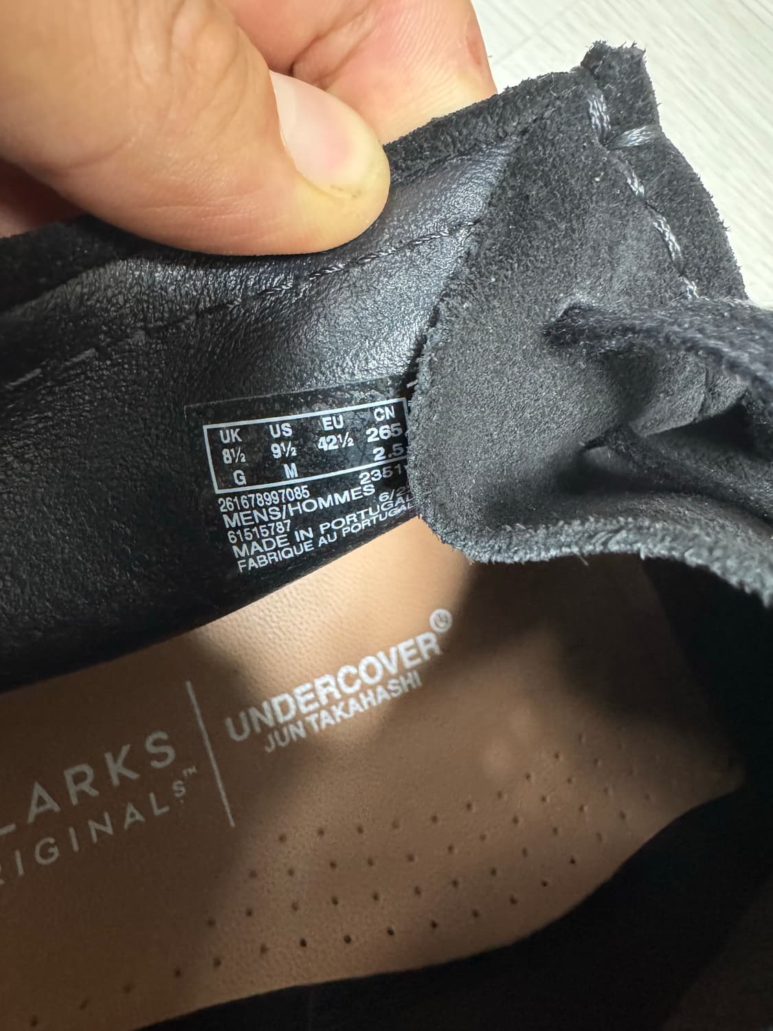 클락스 x 언더커버 왈라비 부츠 블랙 UK8.5 265 상품이미지5