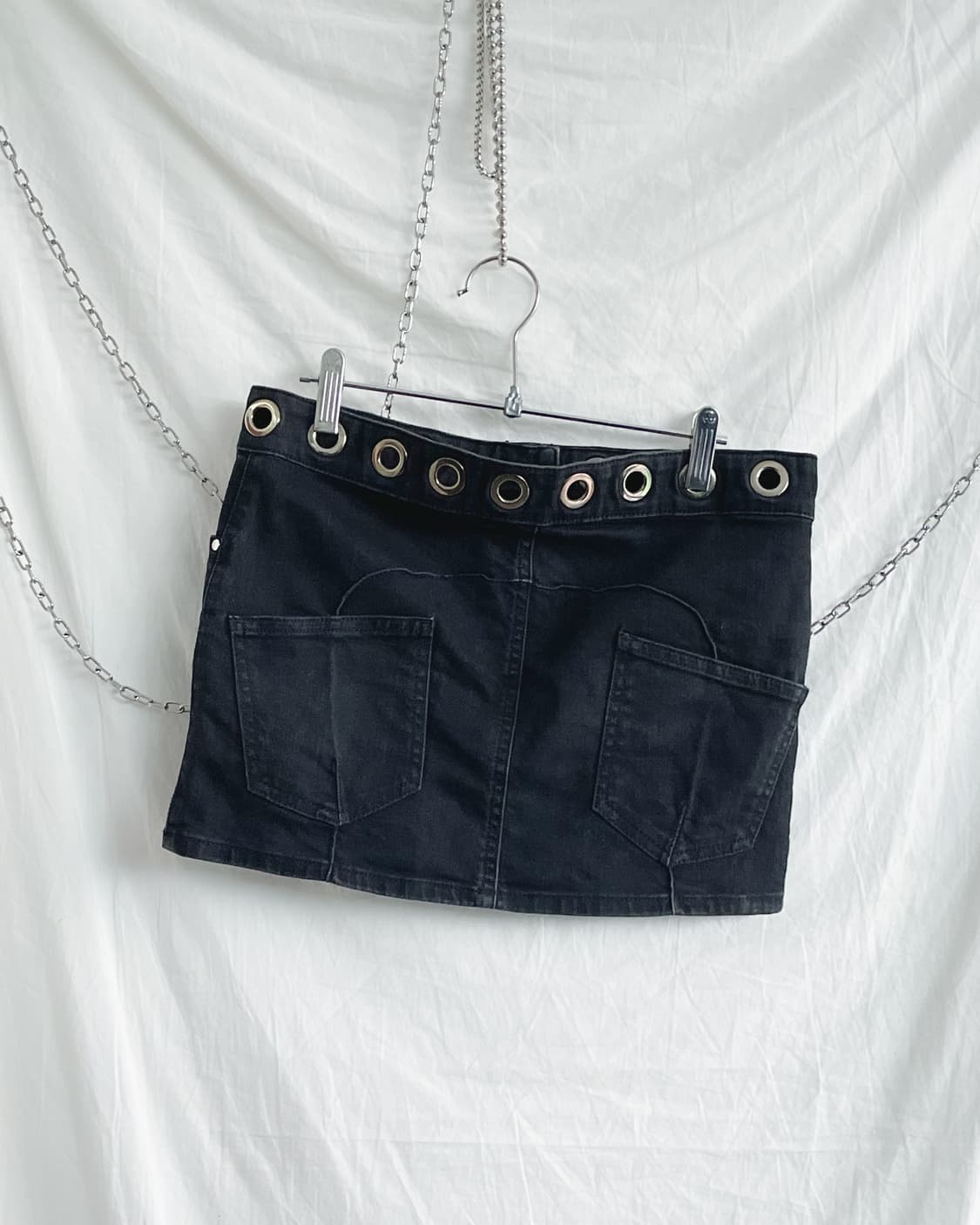발망 아일렛 바이커 데님 쇼트 미니스커트 상품이미지6