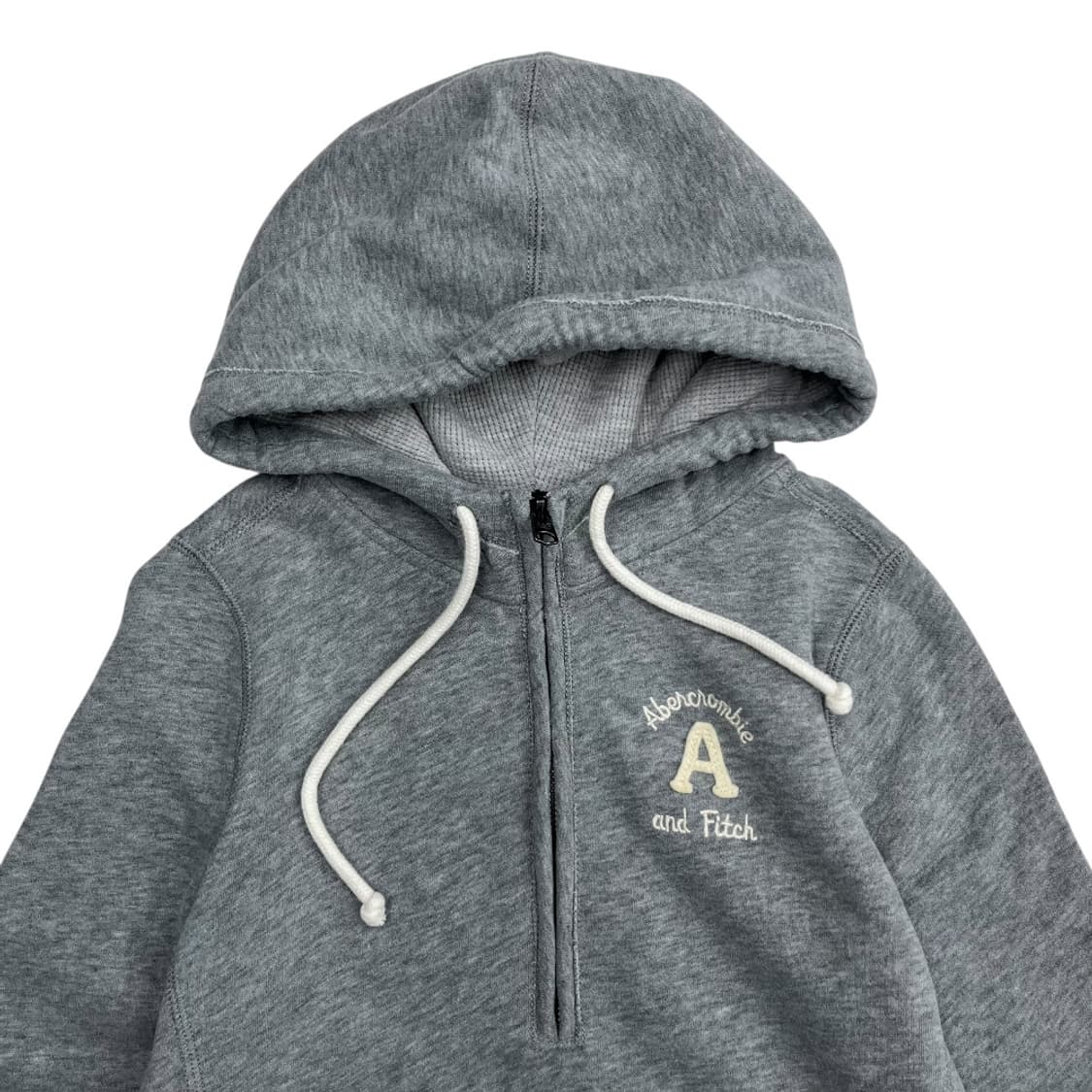 아베크롬비 센터로고 그레이 후드 반집업 S 상품이미지5