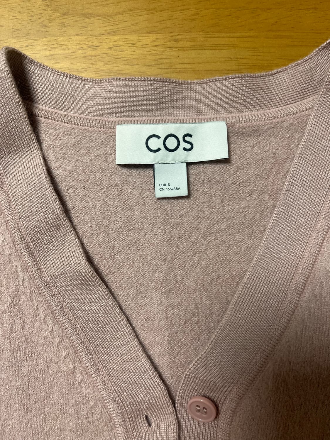 COS 코스 미스티 로즈 핑크 울 반팔 가디건_S 사이즈 상품이미지2