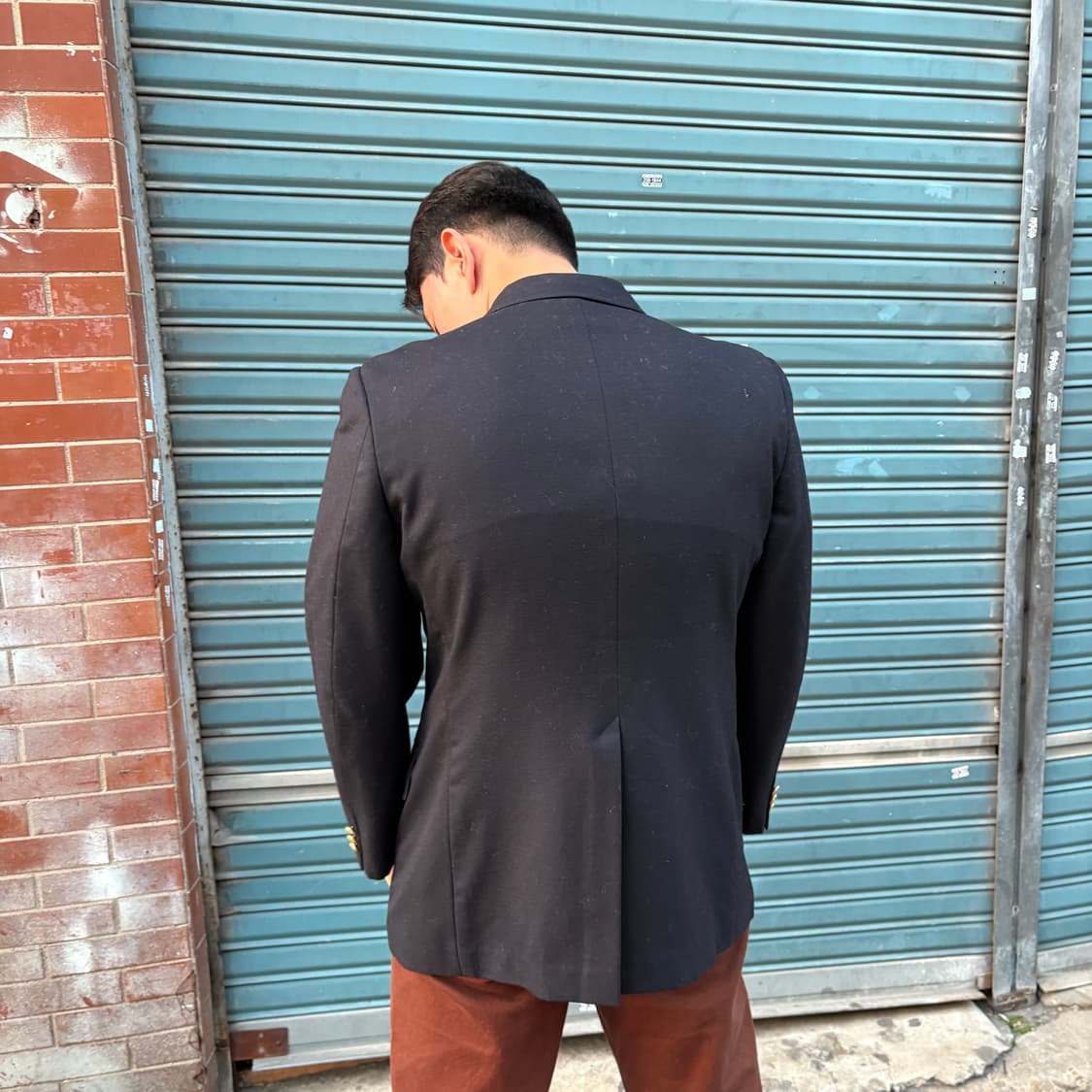 브룩스 브라더스 네이비 더블 브레스티드 골드 버튼 블레이저 상품이미지3