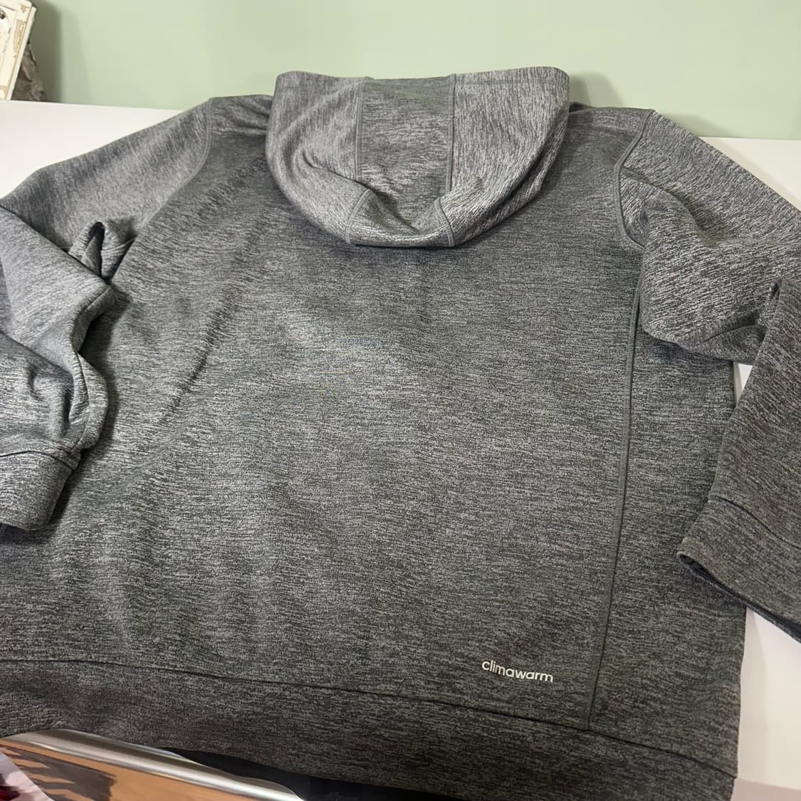 XL 아디다스 진그레이 CLIMAWARM 스카치로고 폴리 트레이닝 후드집 상품이미지5