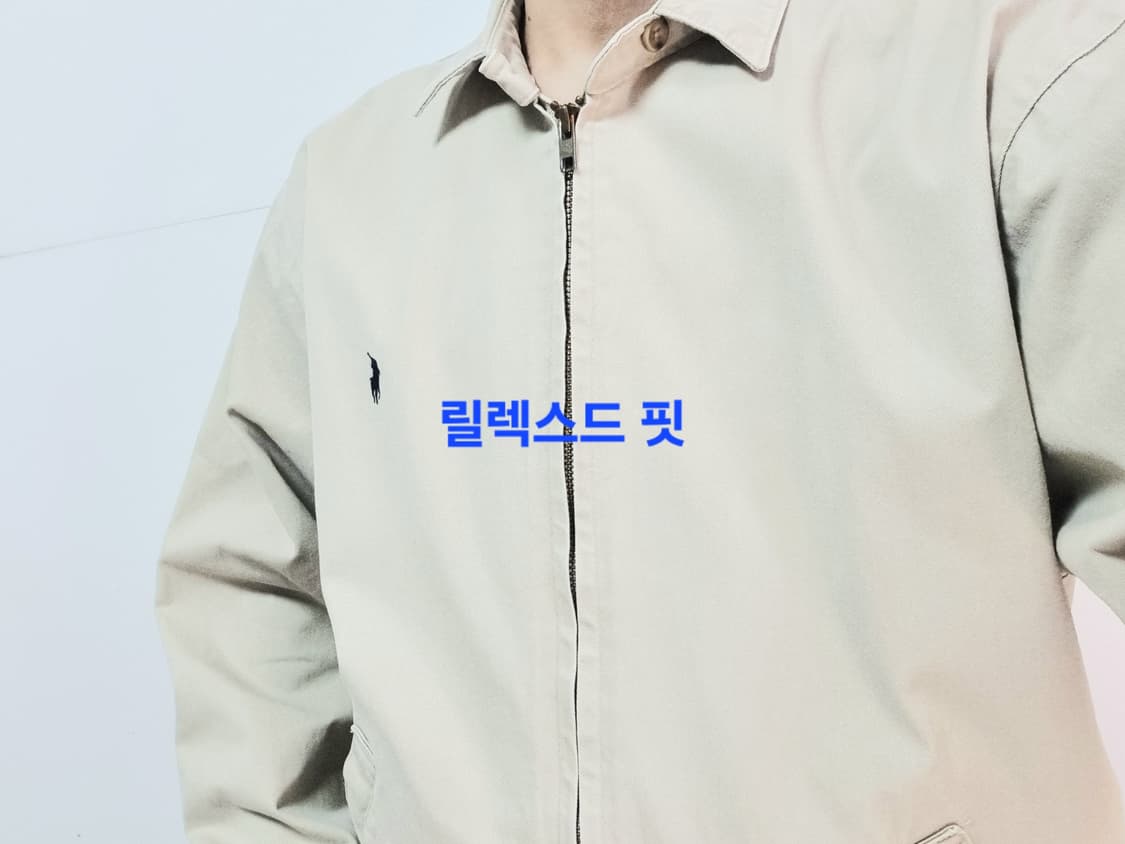 남성 희귀레어 폴로 90's USA 올드스쿨 빈티지 베이지 빅자켓 스윙탑 상품이미지4