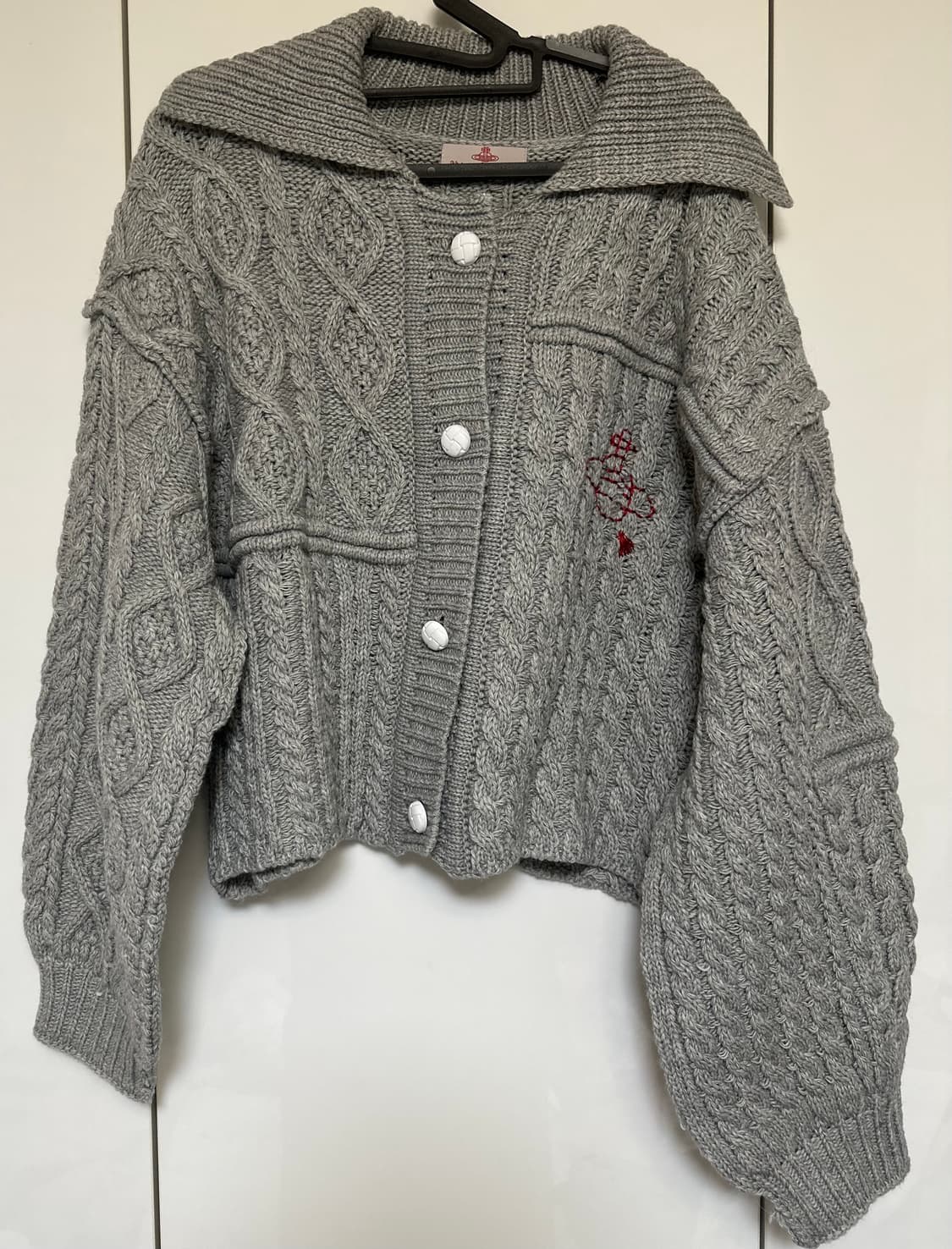 비비안웨스트우드 그레이 울케이블 가디건  상품이미지3