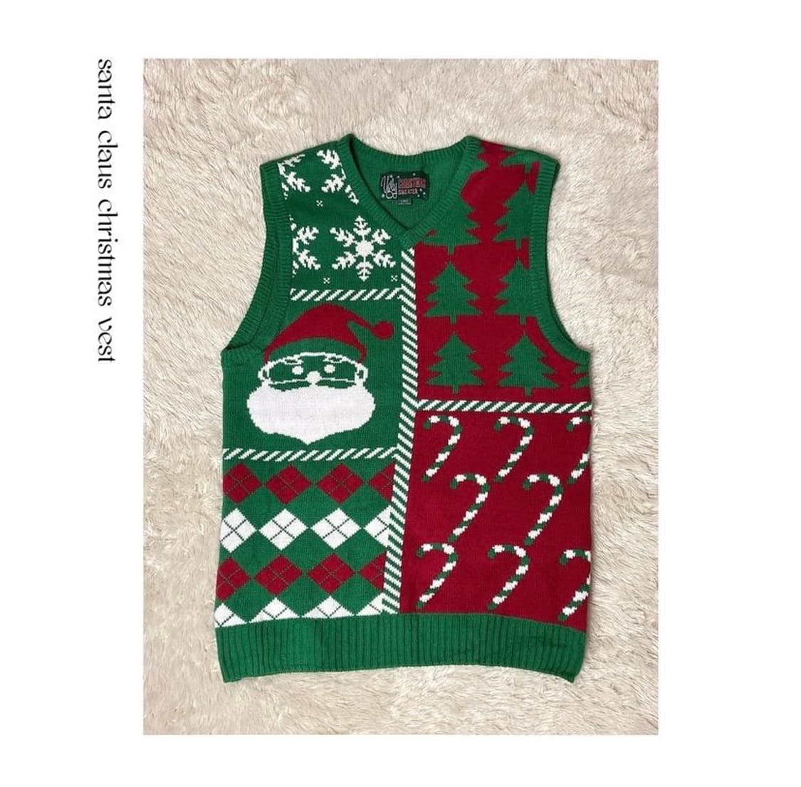산타클로스 크리스마스 니트조끼 어글리니트 상품이미지1