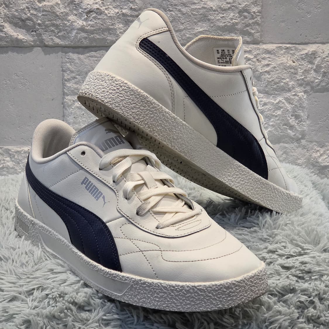 3q-6:푸마 슈퍼 팀 클래식 화이트 네이비(290mm)-상태긋 상품이미지4