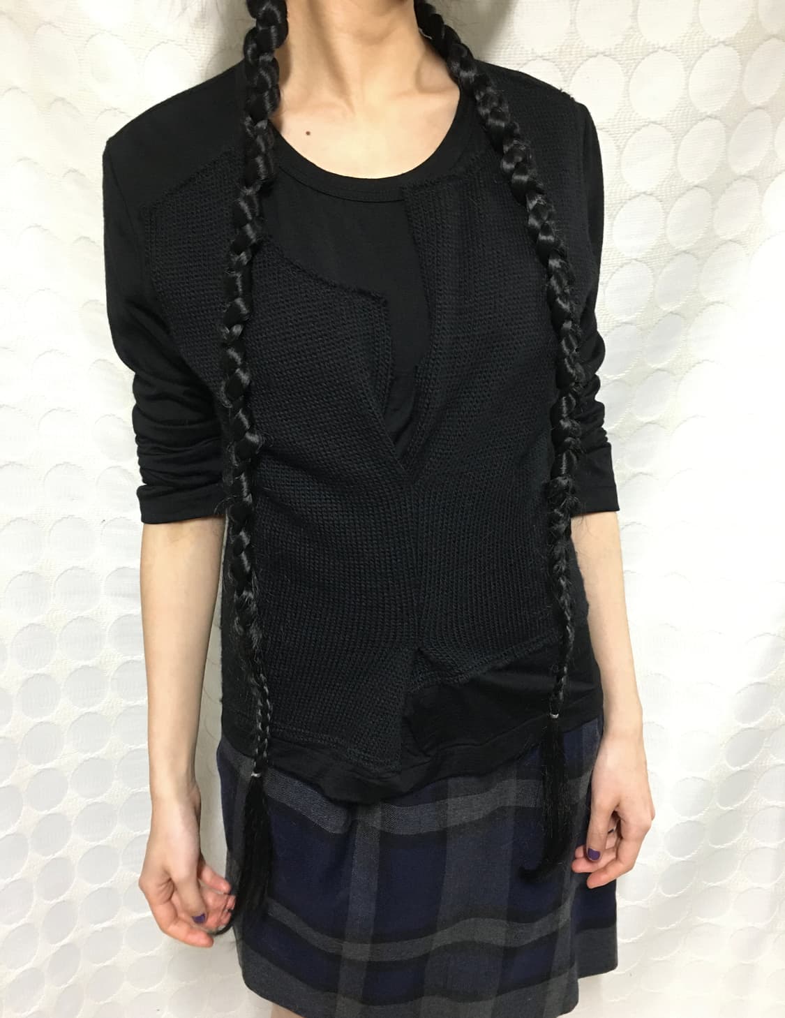 comme des garçons울 니트 배색 긴팔 상품이미지2