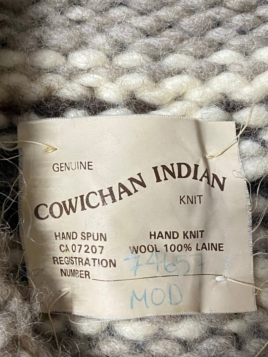 아메리칸 빈티지 캐나다 코위찬 인디언 베이지 니트 집업 상품이미지4