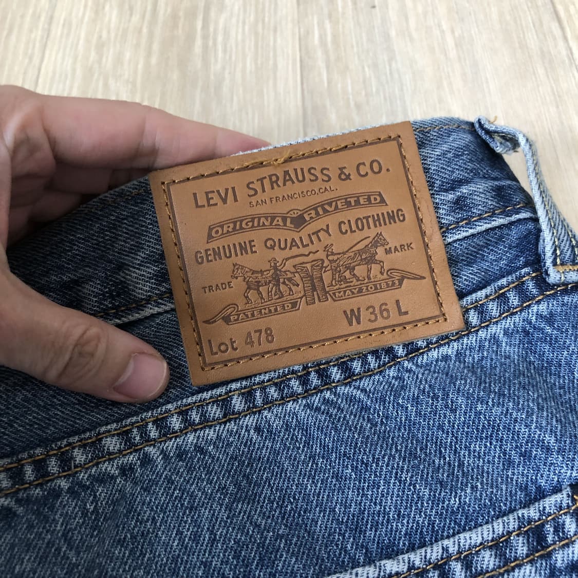(36) 리바이스 Levi's 478 워시드 블루 배기 쇼츠 반바지 상품이미지4
