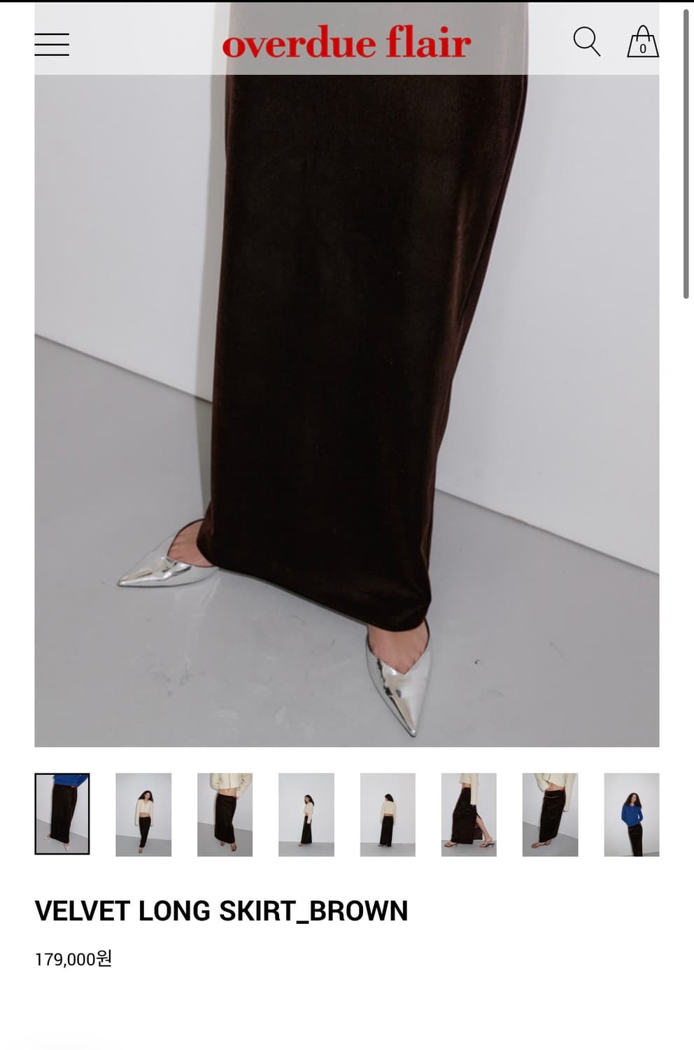 오버듀플레어 벨벳 스커트 상품이미지6