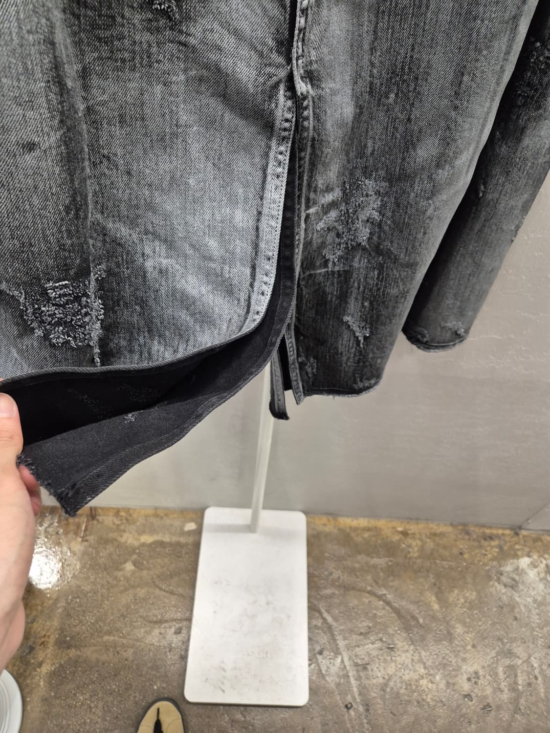 PEOPLE OF THE WORLD 데미지 데님 롱스커트 L 상품이미지10