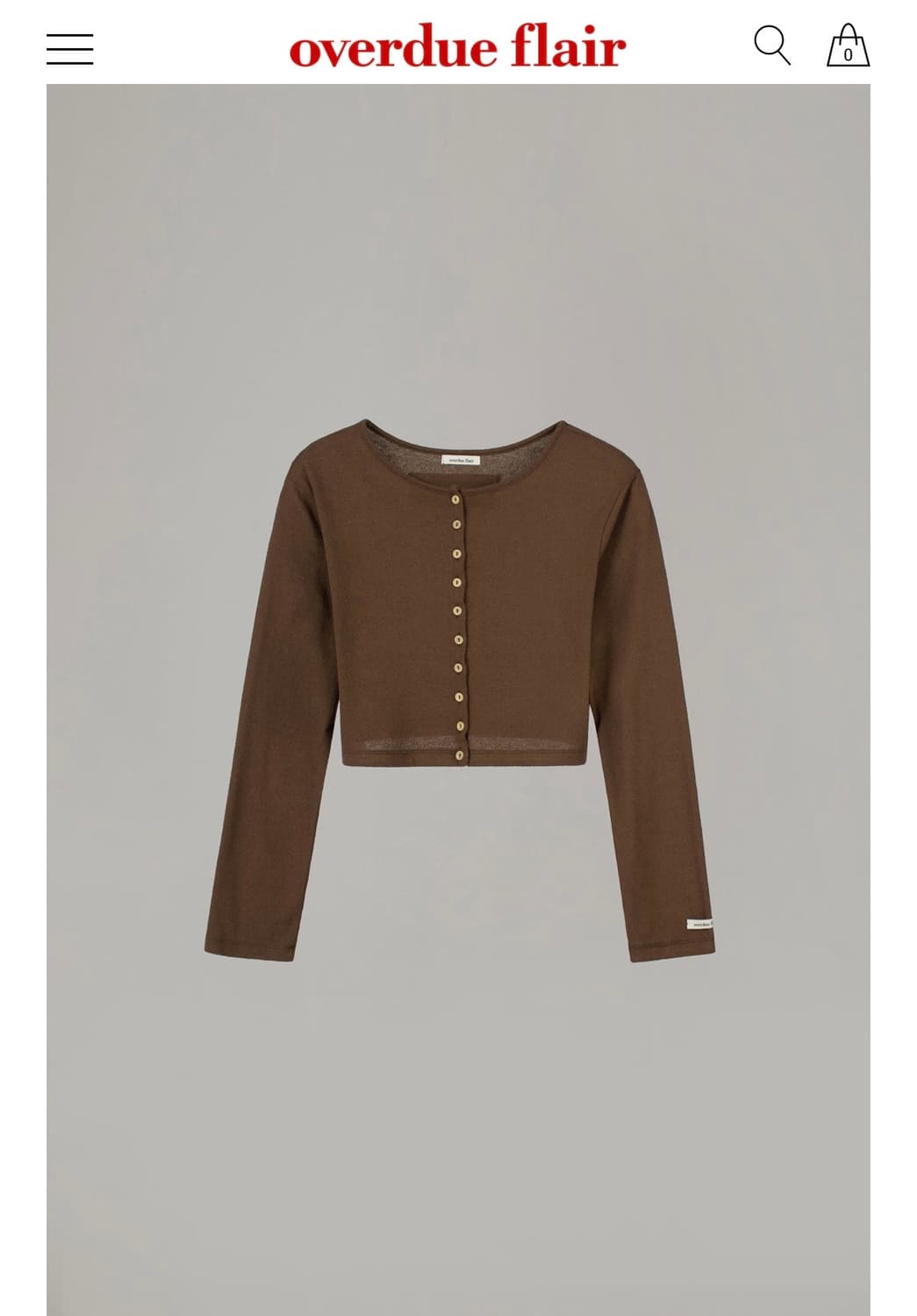 오버듀플레어) Organic Terry Mini Cardigan 상품이미지3