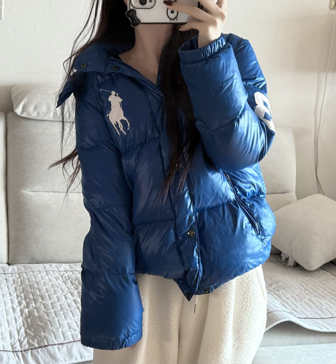 폴로 랄프로렌 빅포니 유광 블루 패딩 상품이미지1