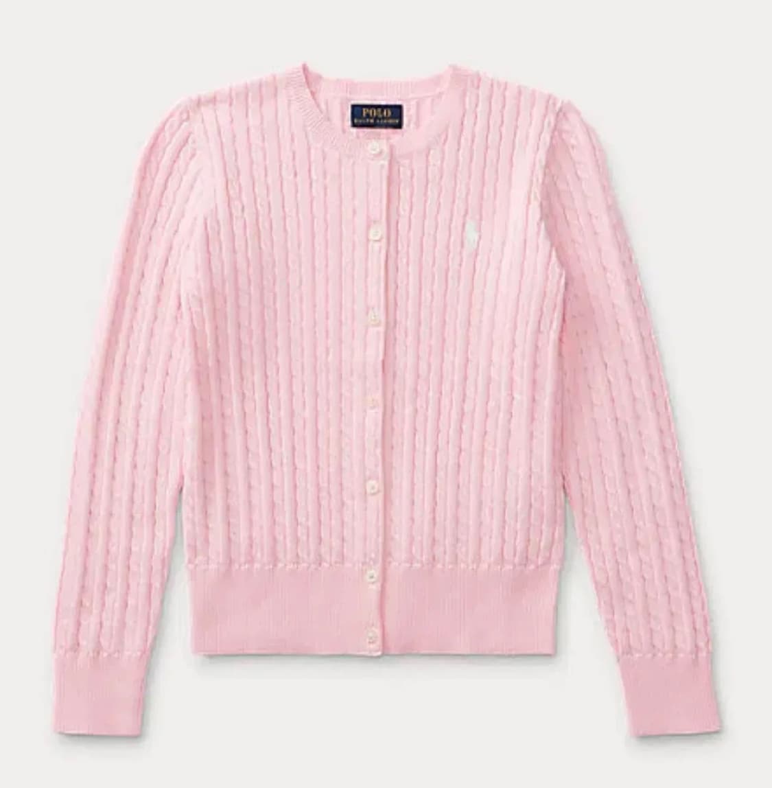 (새상품, 정품, 할인) 폴로 랄프로렌 걸즈 케이블 가디건 핑크 상품이미지1