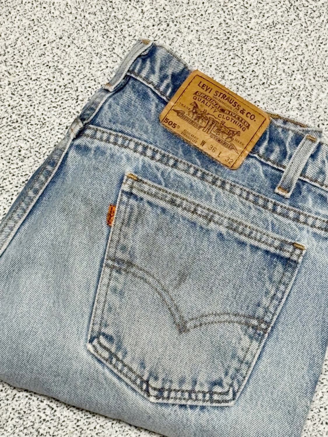 90s 빈티지 리바이스 505 오렌지탭 연청 데님 (실35x31) 상품이미지3