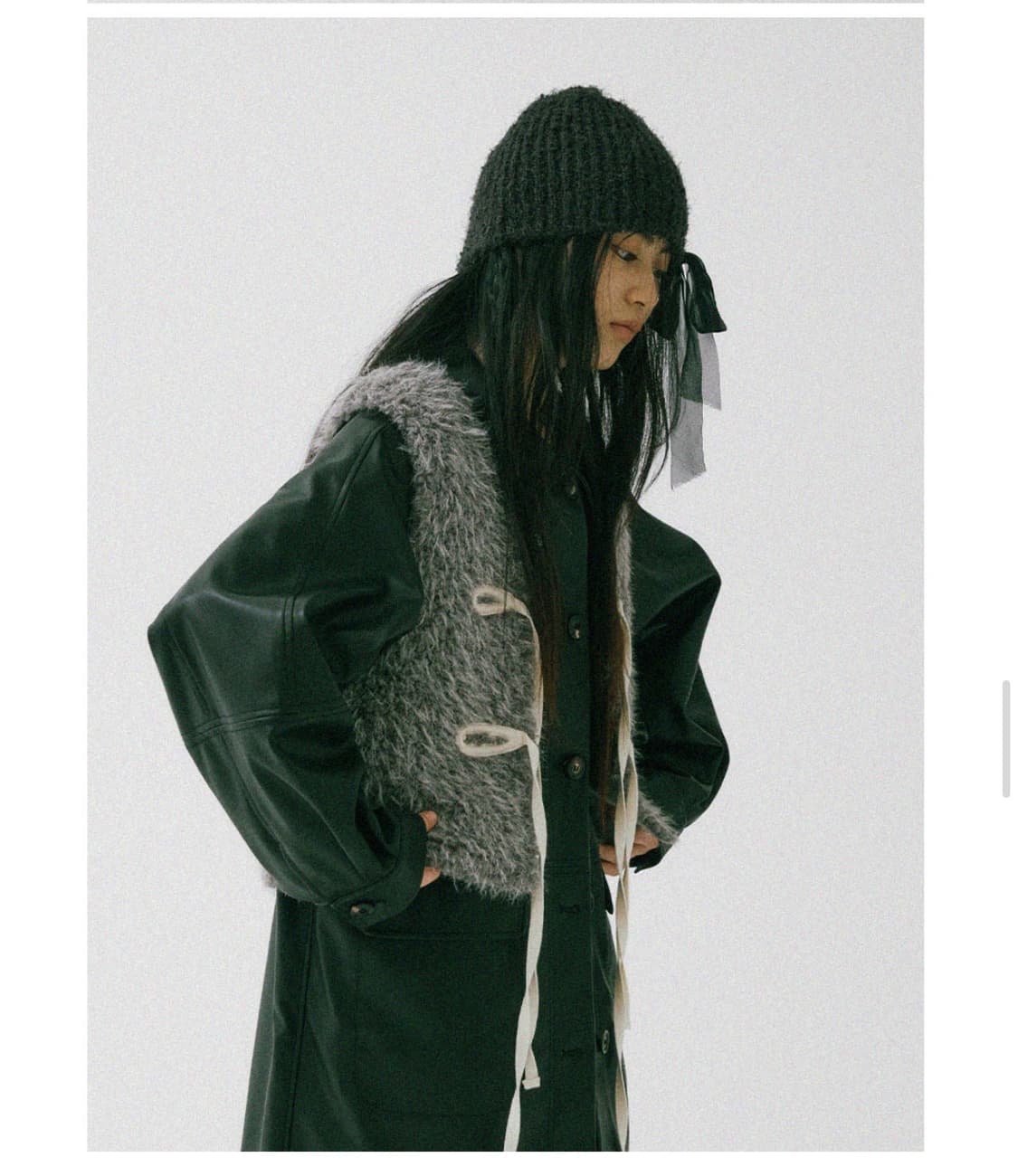 호쿠스포쿠스 퍼리 니트 비니 챠콜 상품이미지2