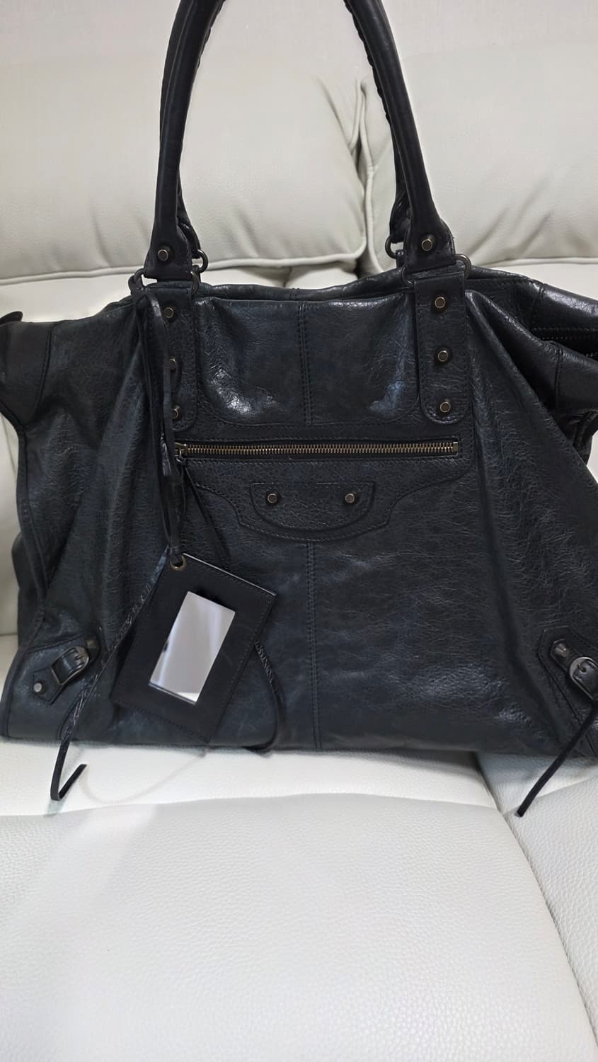 발렌시아가 모터백 위켄더 블랙 다크그린 + 주문제작 이너백 상품이미지4