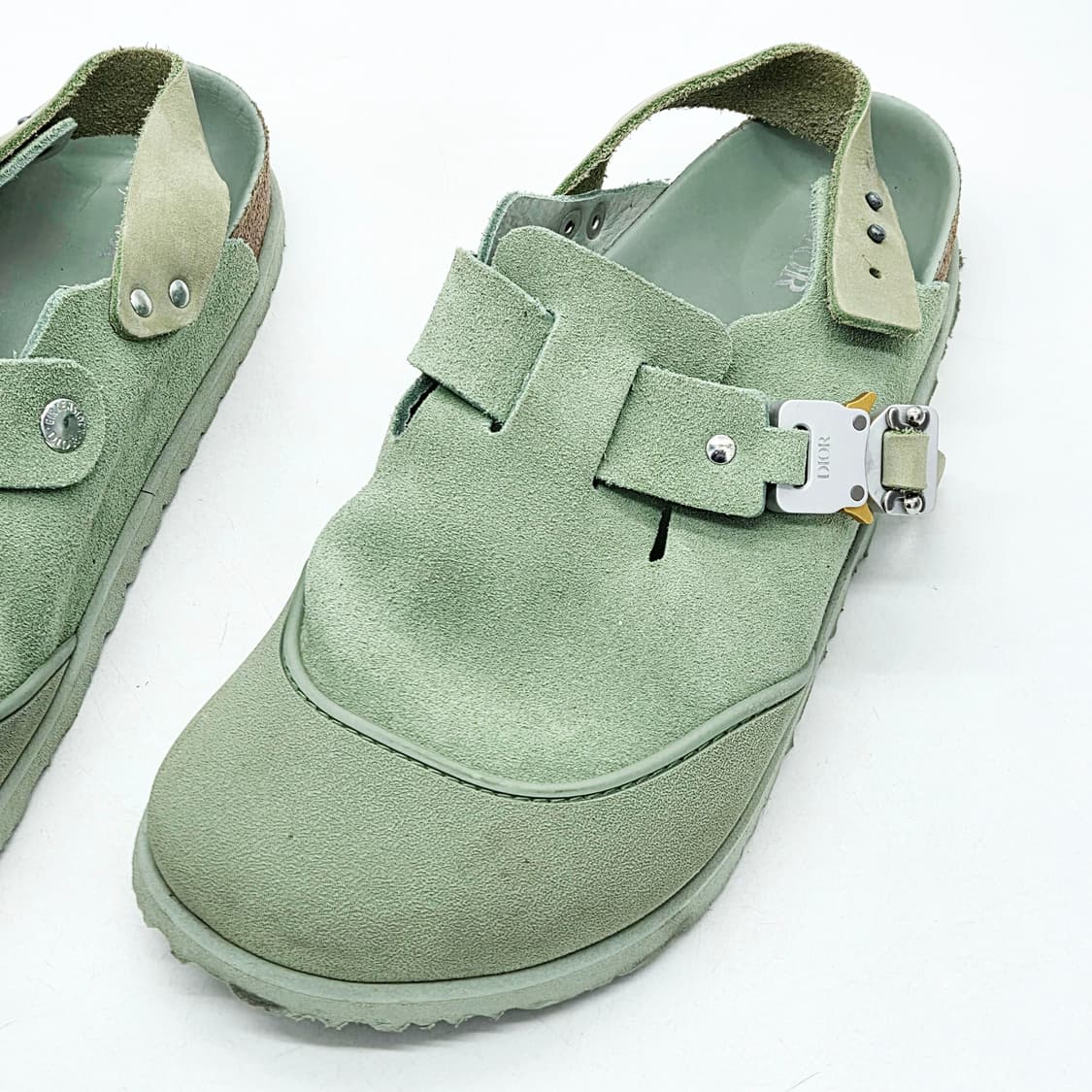  디올 x 버켄스탁 토키오 뮬 파스텔 그린 누벅 카프스킨 (43)  상품이미지7
