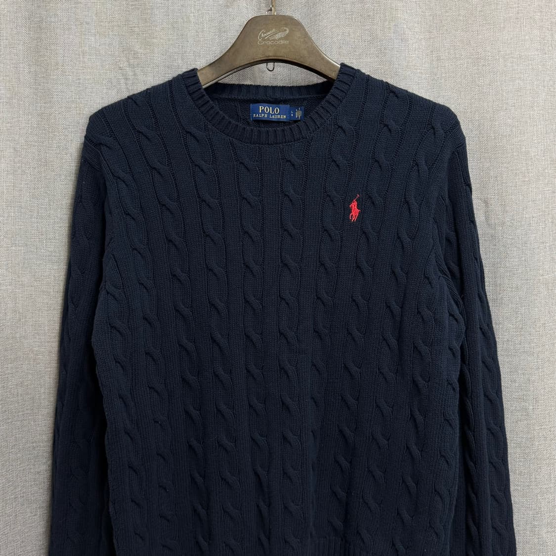 [해외L] 폴로 랄프로렌 네이비 꽈배기 긴팔 니트 상품이미지3
