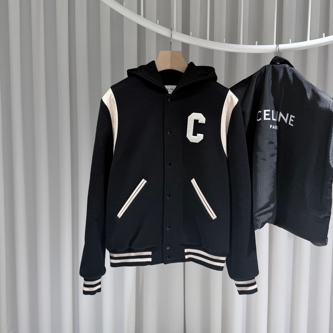 (A+/48) / 셀린느 캐시미어 울테디 바시티 후드 자켓 상품이미지1