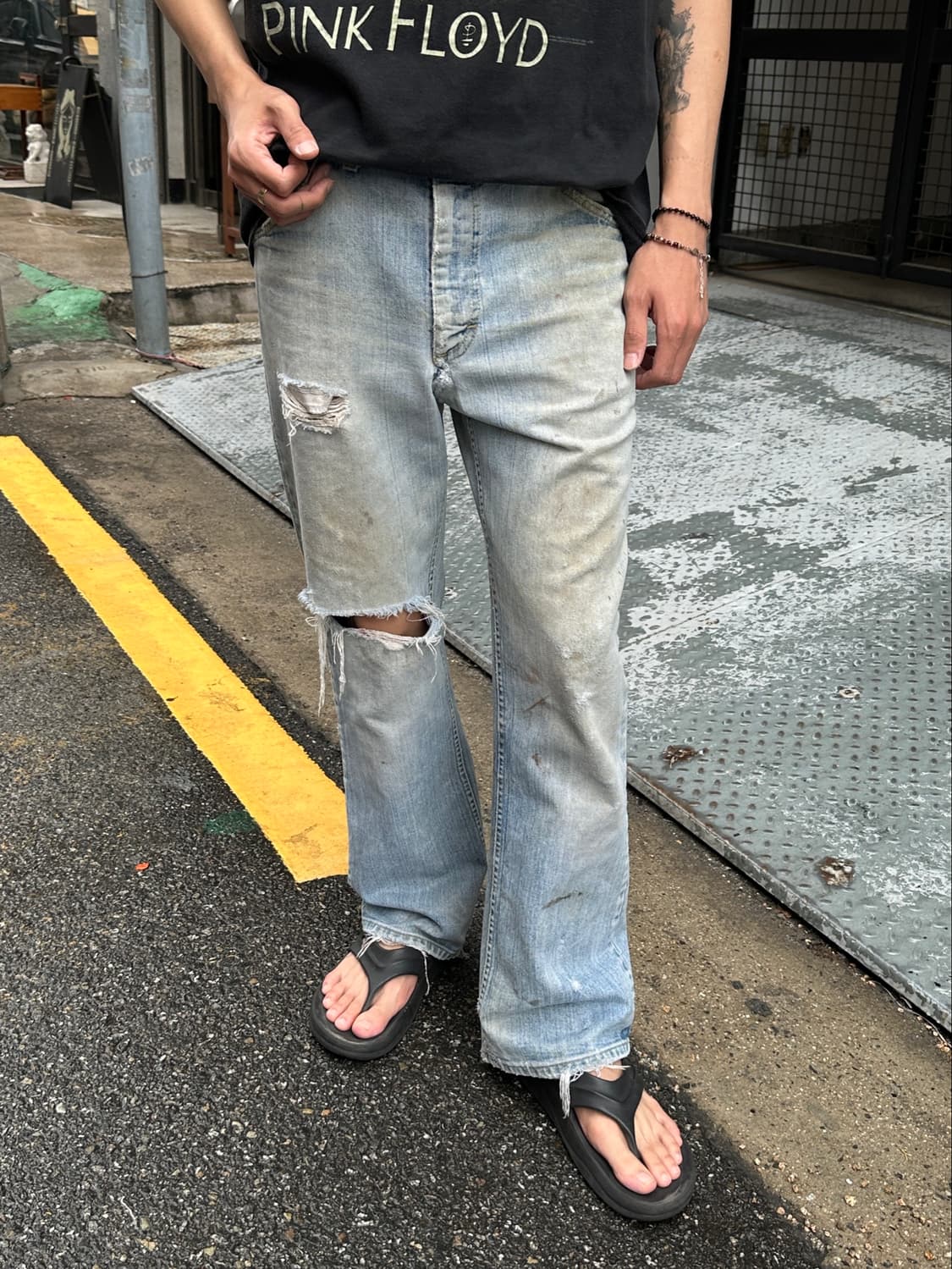 70's 빈티지 LEE 부츠컷 데님 리 벨바텀 부츠컷 플레어진 상품이미지8