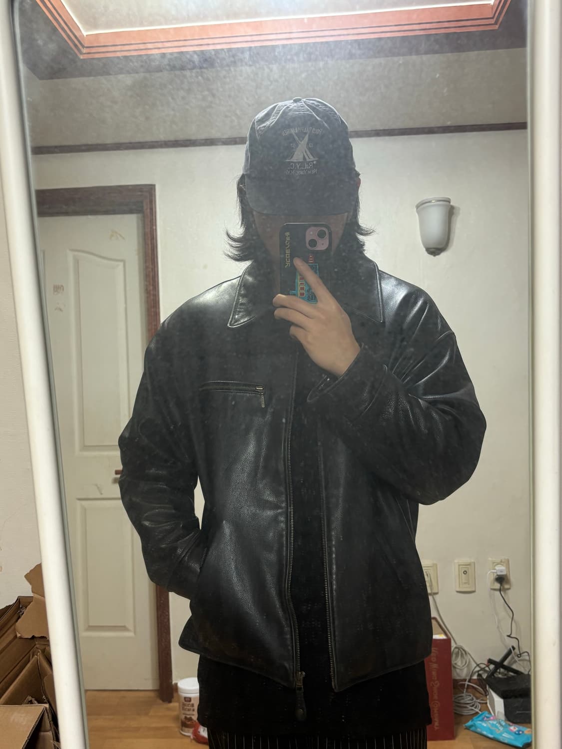 미치코 런던 빈티지 가죽 자켓 상품이미지2