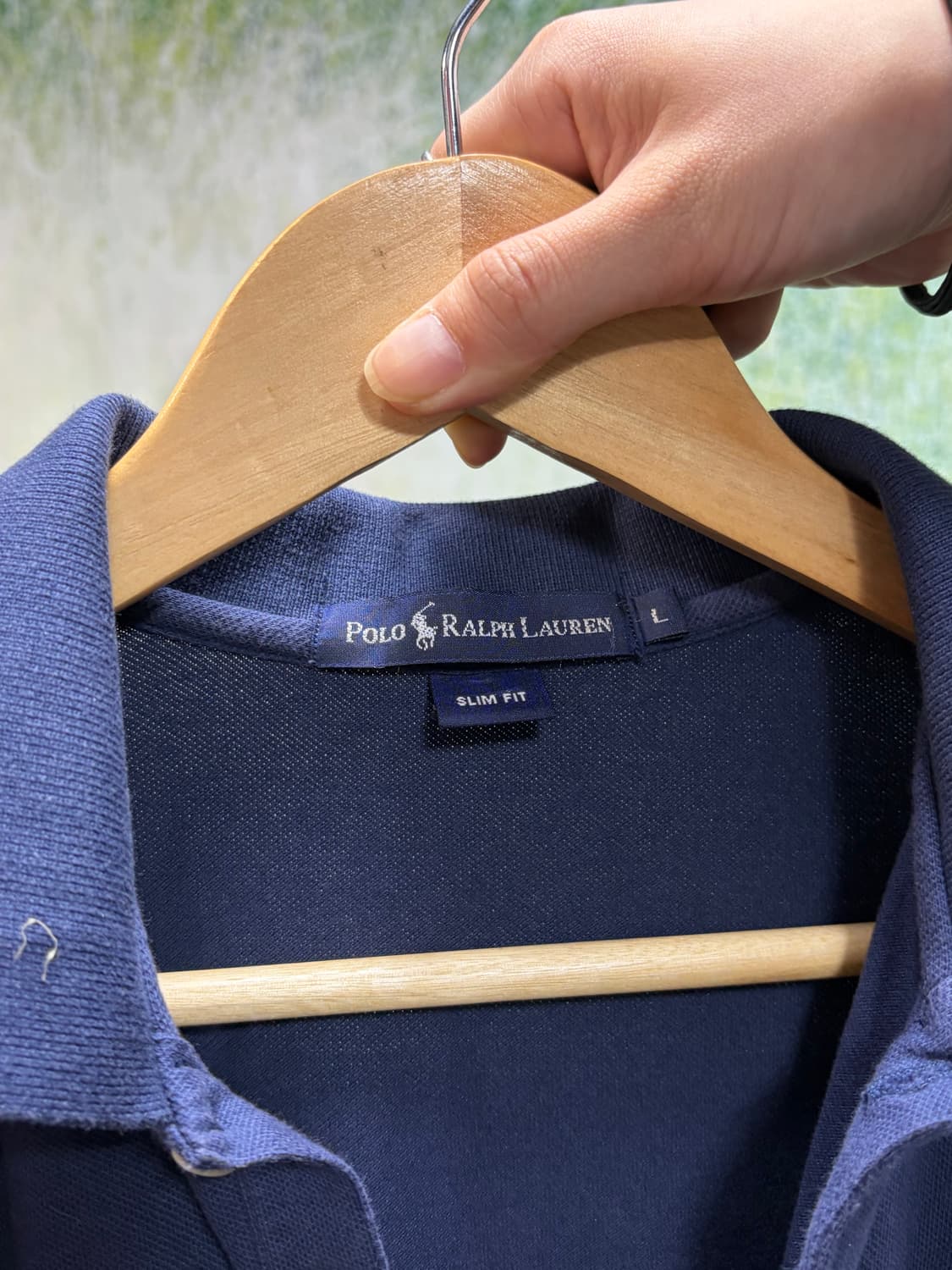 폴로 빅포니 네이비 반팔 원피스 슬림핏 롱 카라티 피케티 L 상품이미지9