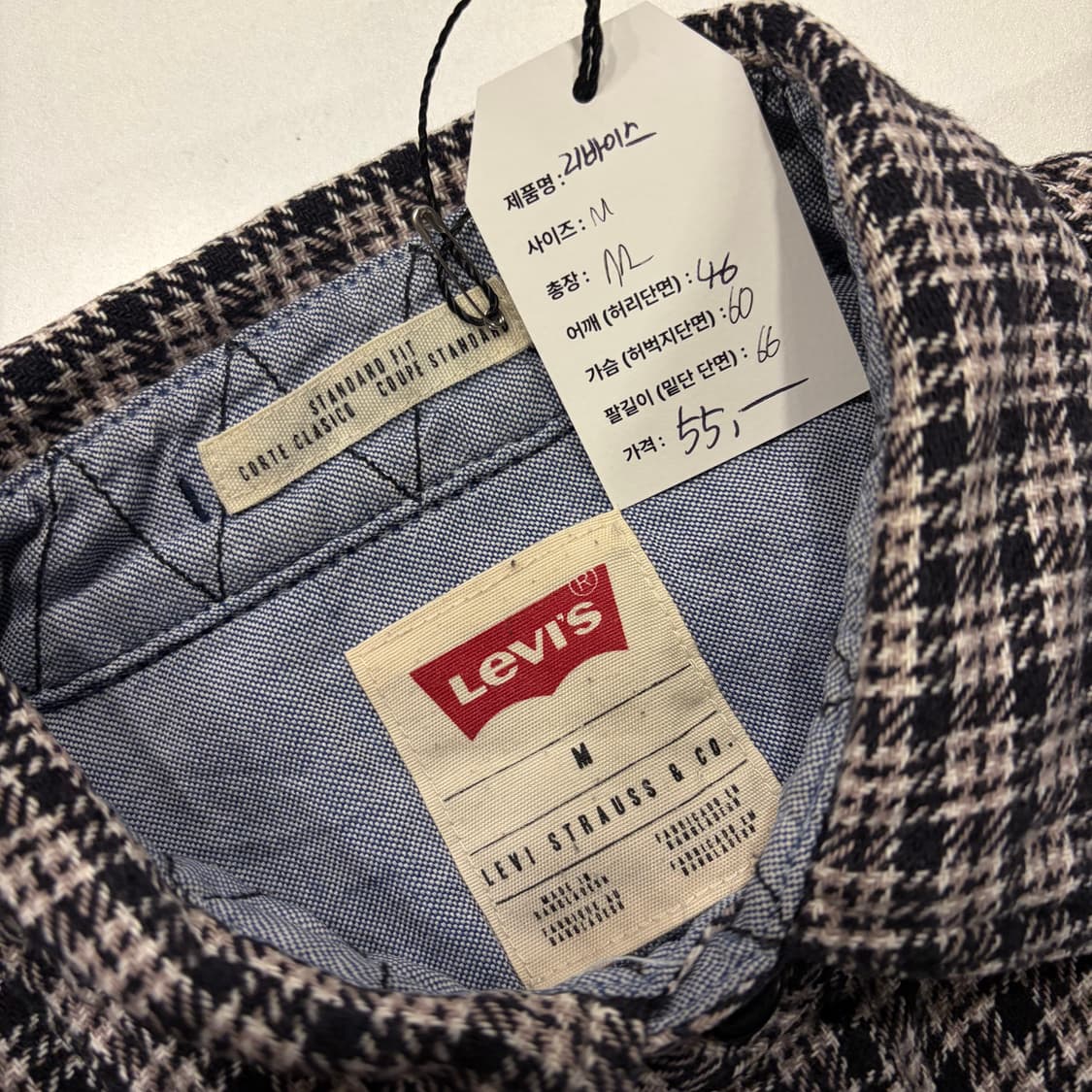 [M] 리바이스 스탠다드핏 체크 셔츠 남방 D576 상품이미지4