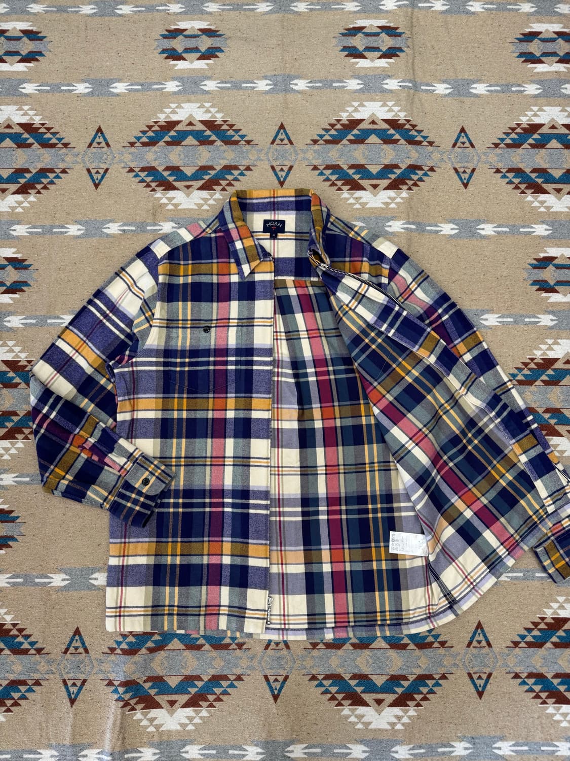 [M][100] 노아 플란넬 집업 체크 셔츠 상품이미지5