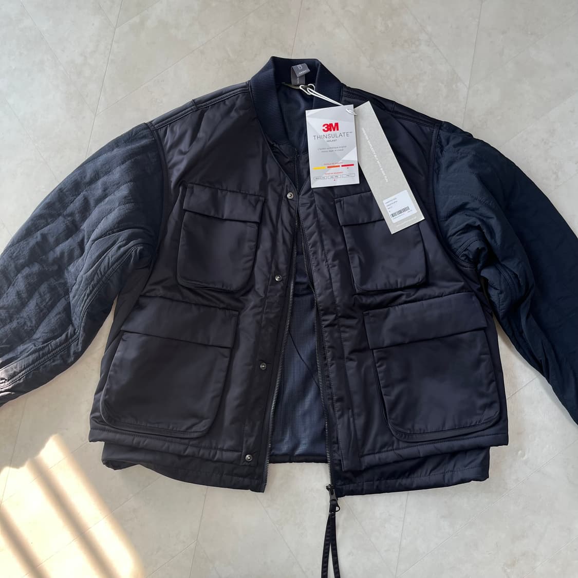 새상품)언어펙티드 패디드 레이어드 플라이트 자켓 네이비 상품이미지1