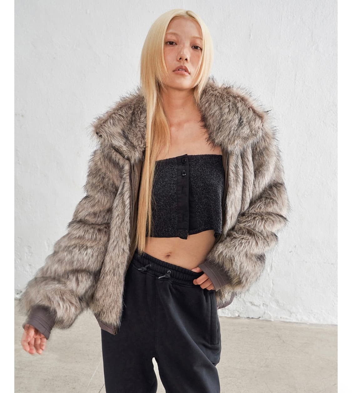 웰빙익스프레스 퍼자켓 그레이 새상품 s 상품이미지2