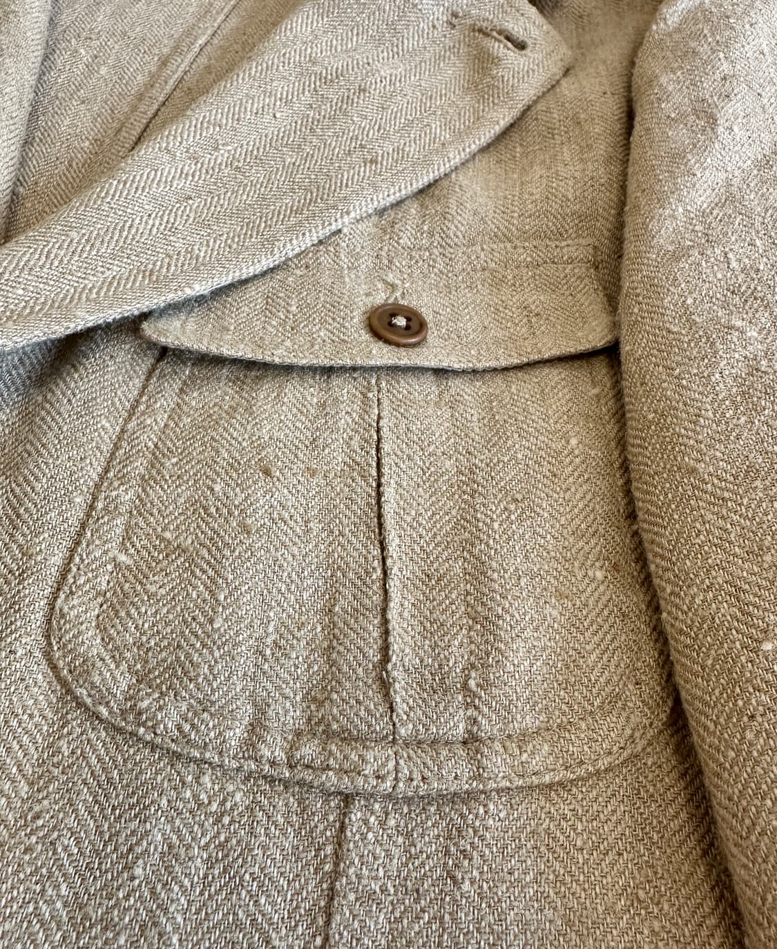 RRL 25SS 언컨스트럭티드 실크 린넨 헤링본 블레이저 M 신품 상품이미지3