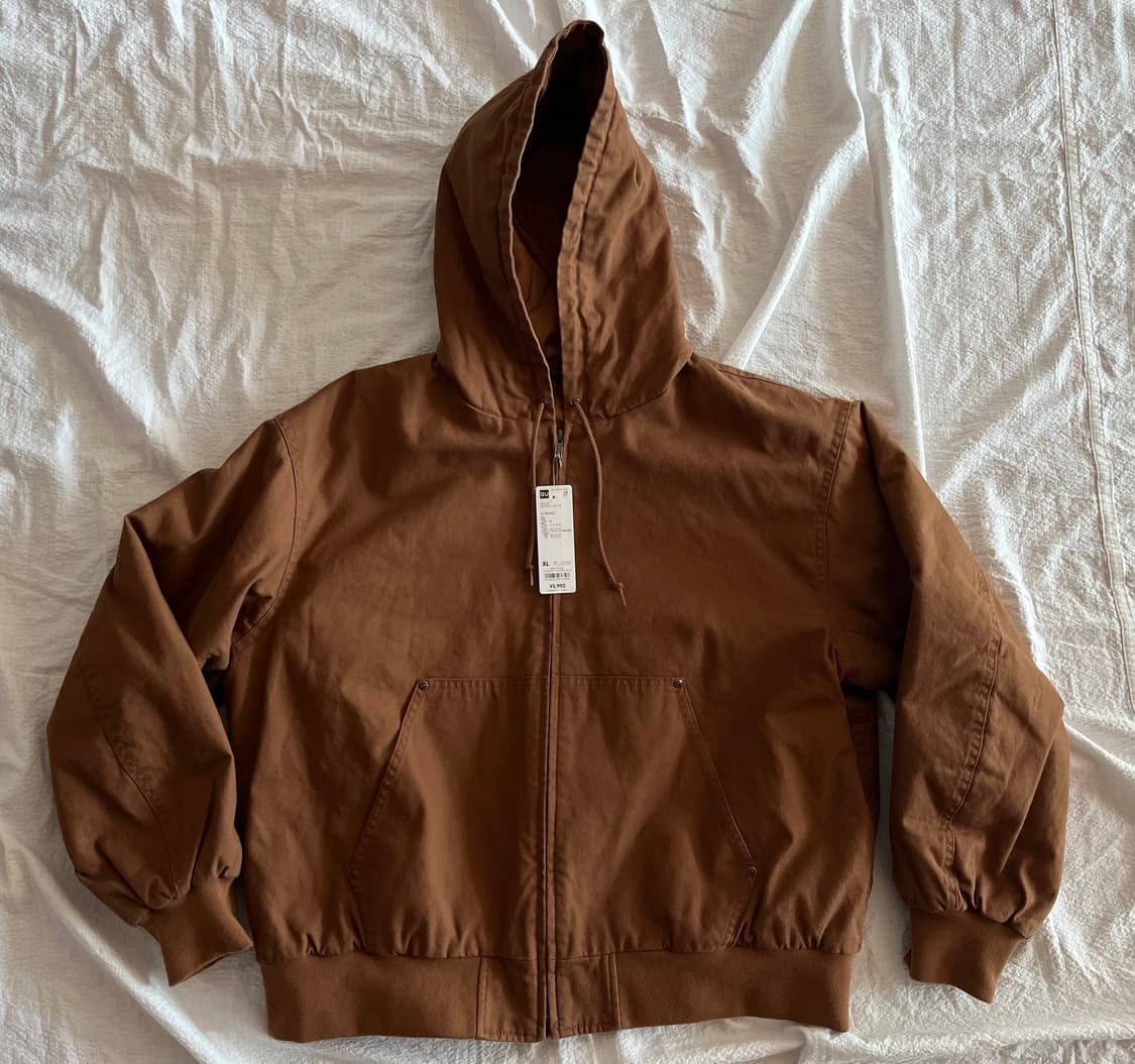 (새상품)(XL)GU 패디드 후드 집업 파카 (브라운) 액티브 자켓 상품이미지5