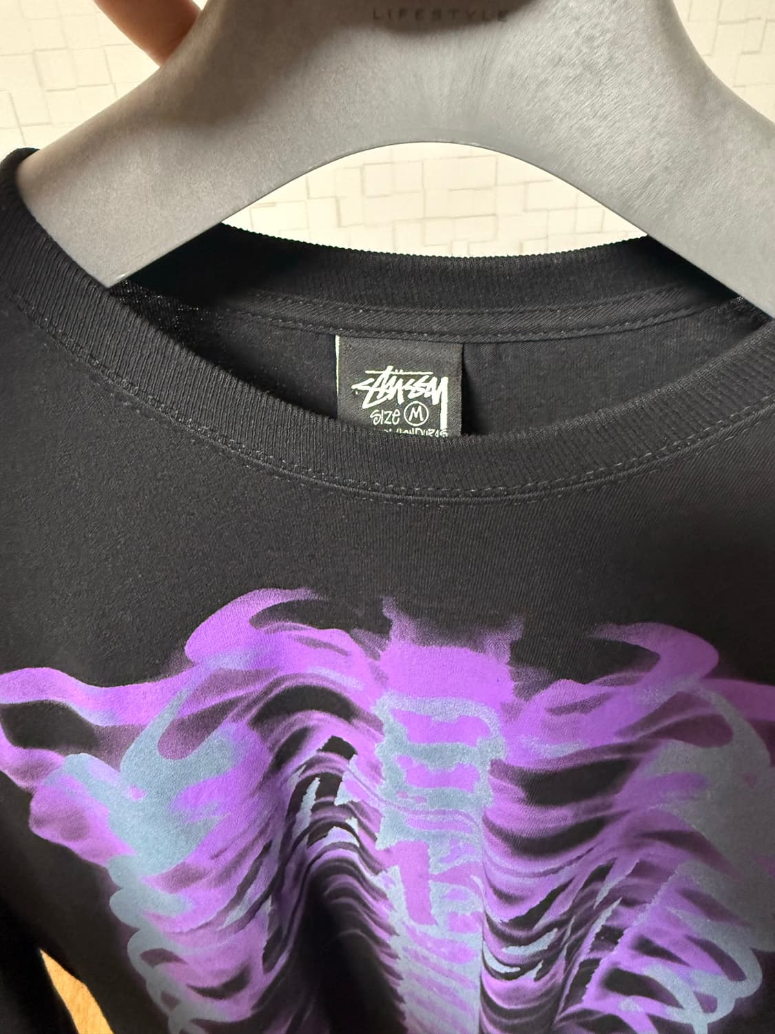 m) 스투시 립 케이지 롱슬리브 티셔츠 블랙 상품이미지1