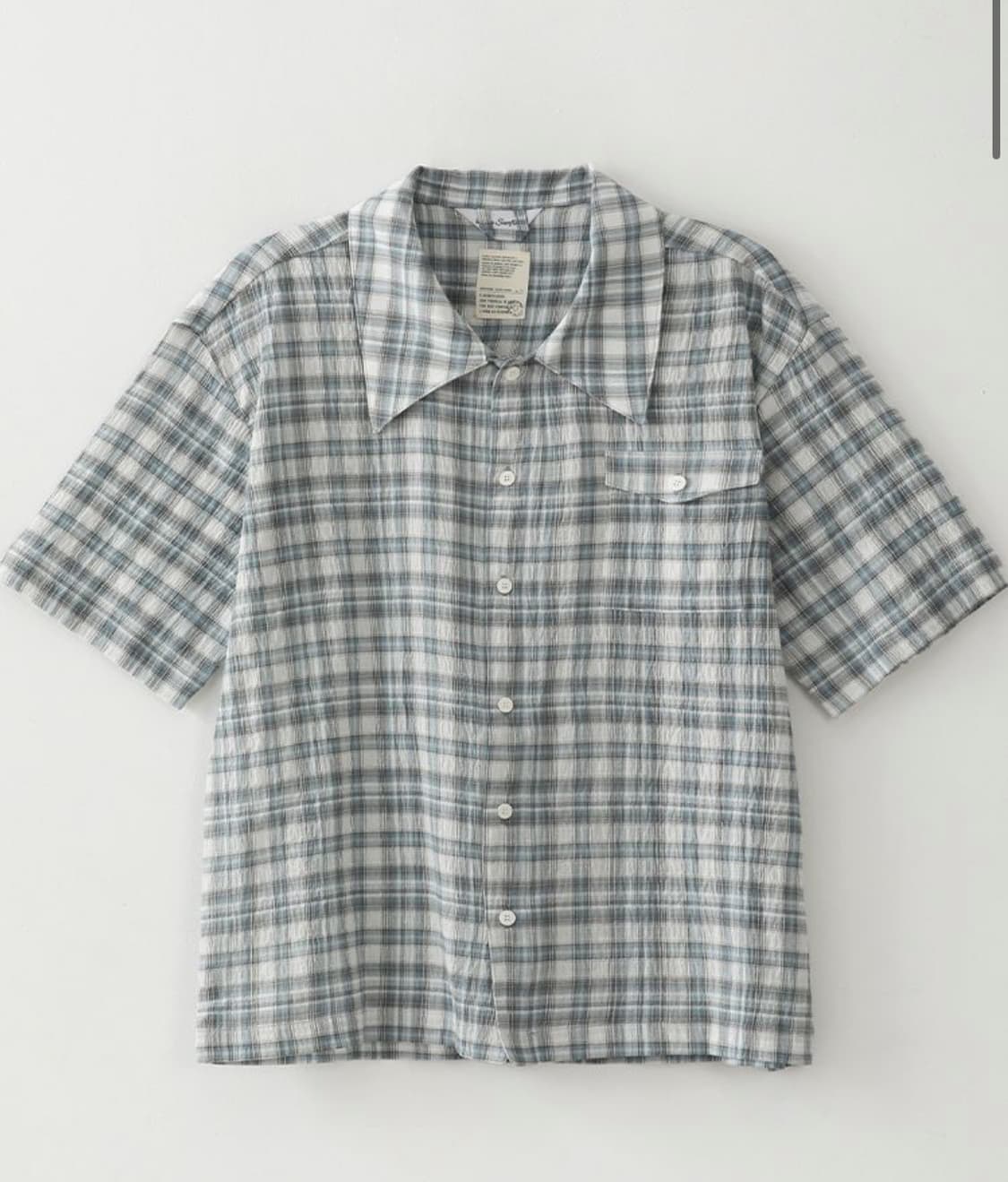 Bluesf wavy checkered short-sleeve shirt 상품이미지1