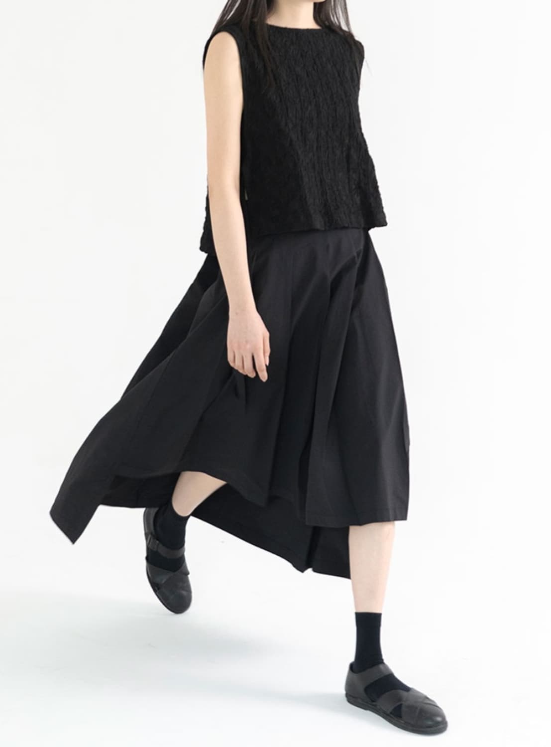 새상품) 유노이아 플리츠 스커트 s사이즈 high low 상품이미지7