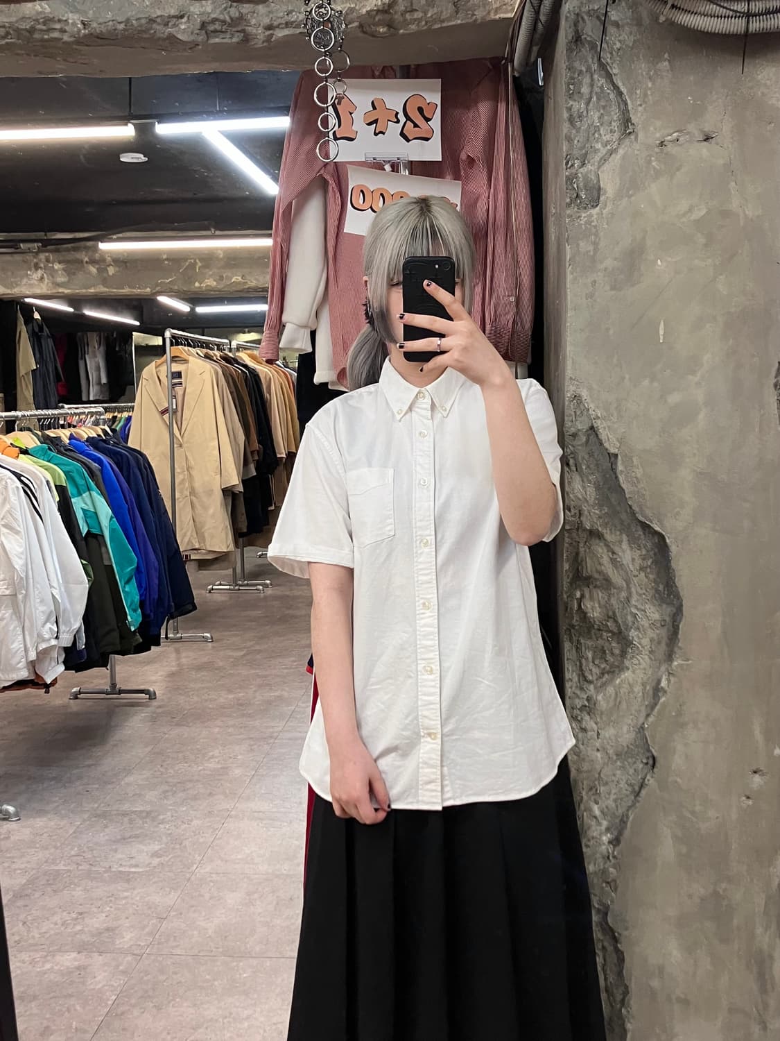 갭 코튼 카라 반팔 셔츠 화이트 M  #csz3368 상품이미지2