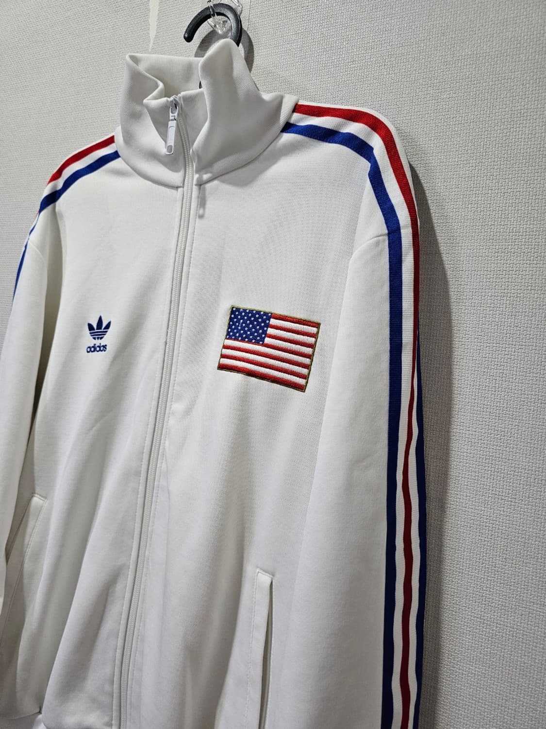 아디다스 희귀 성조기 미국 USA 화이트 트랙탑 져지집업 100/L 상품이미지2
