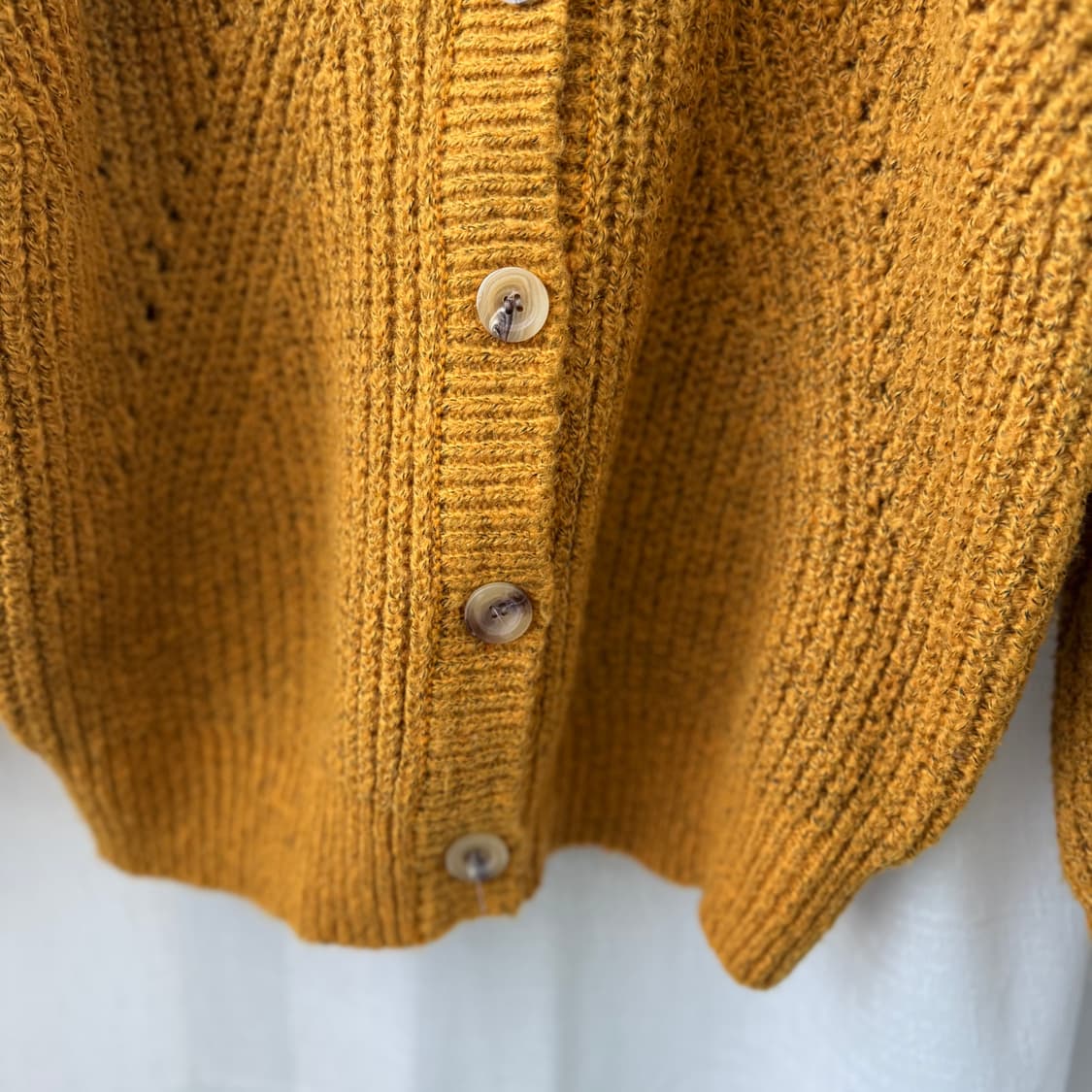 멜란지 머스타드 낙낙핏 니트가디건 상품이미지3