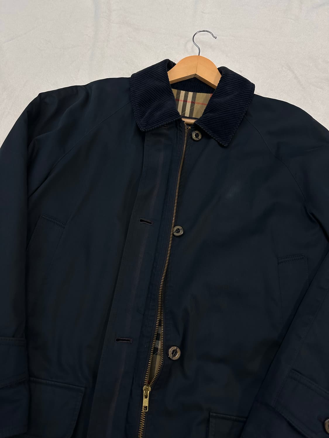 (M)버버리 코듀로이 라이닝 빈티지 헌팅 자켓 네이비 상품이미지3