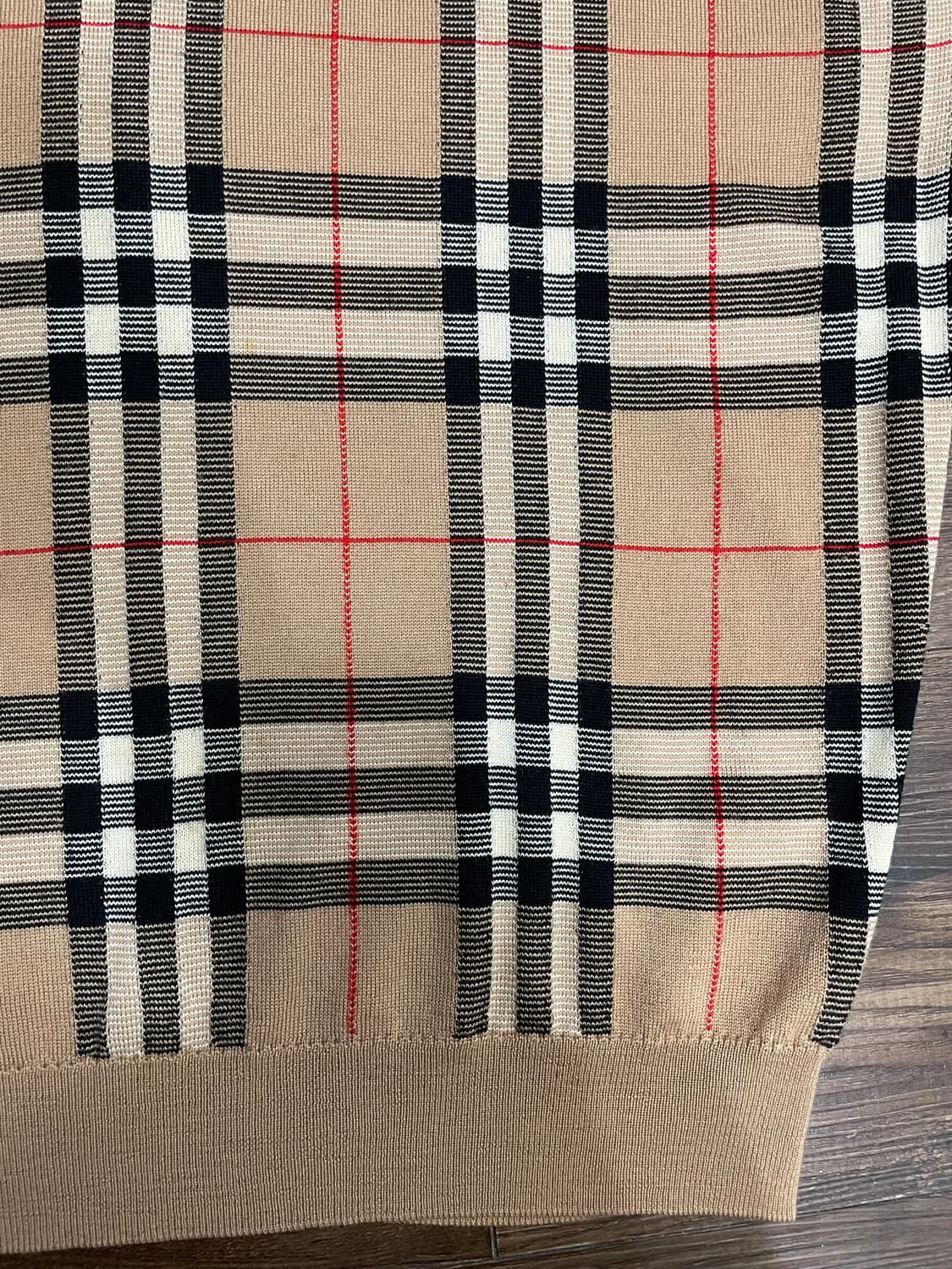 버버리 90s 노바체크 메리노울 카라넥 니트 베이지 상품이미지5