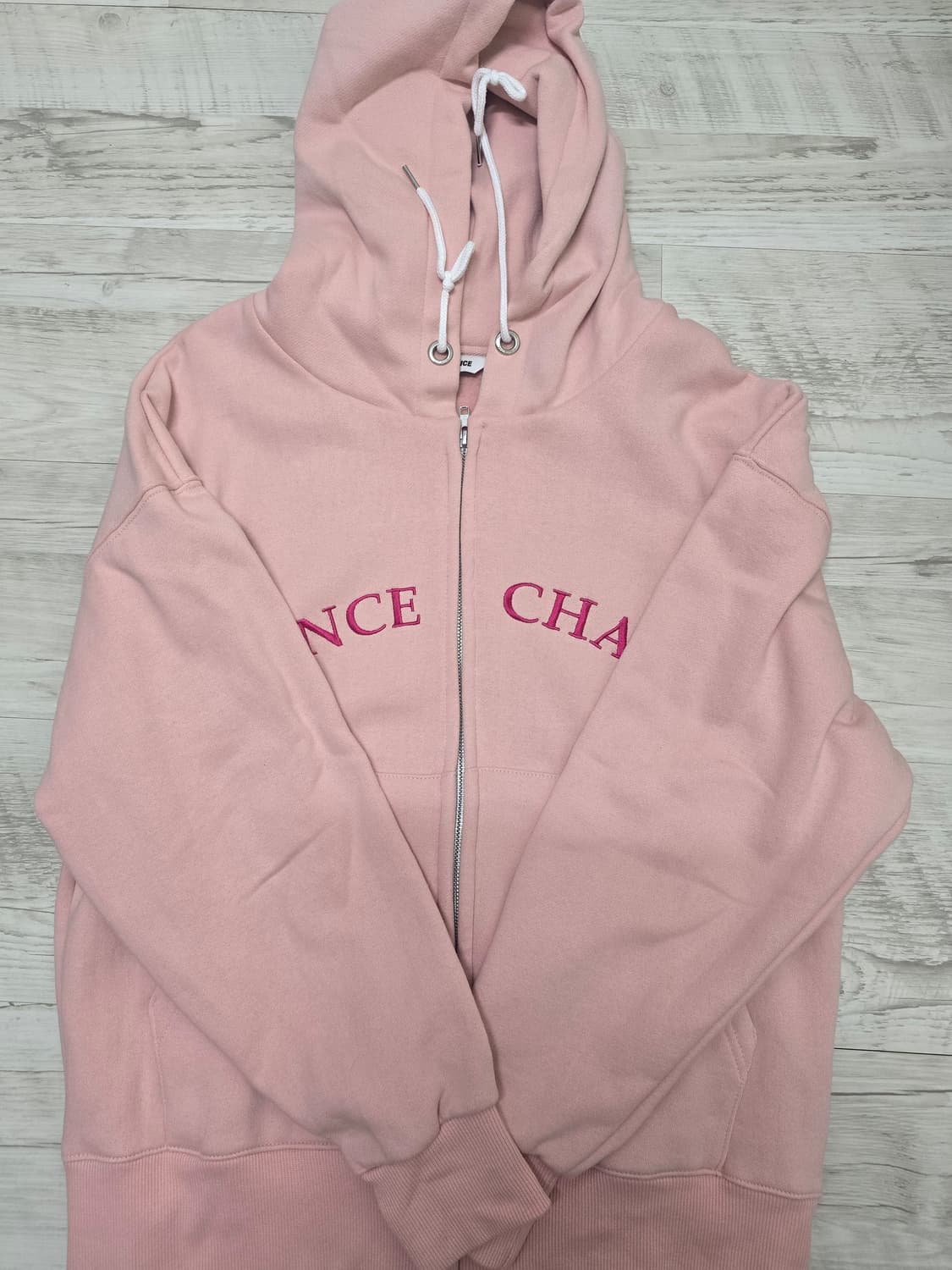 챈스챈스 후드집업 핑크 기모 상품이미지1