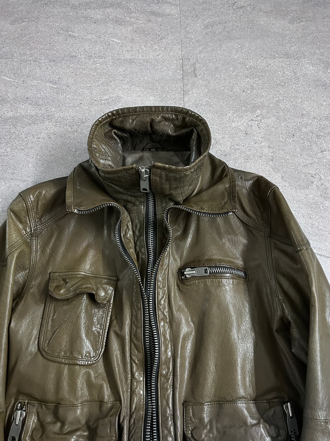 더블 지퍼 하이넥 램스킨 자켓 상품이미지9