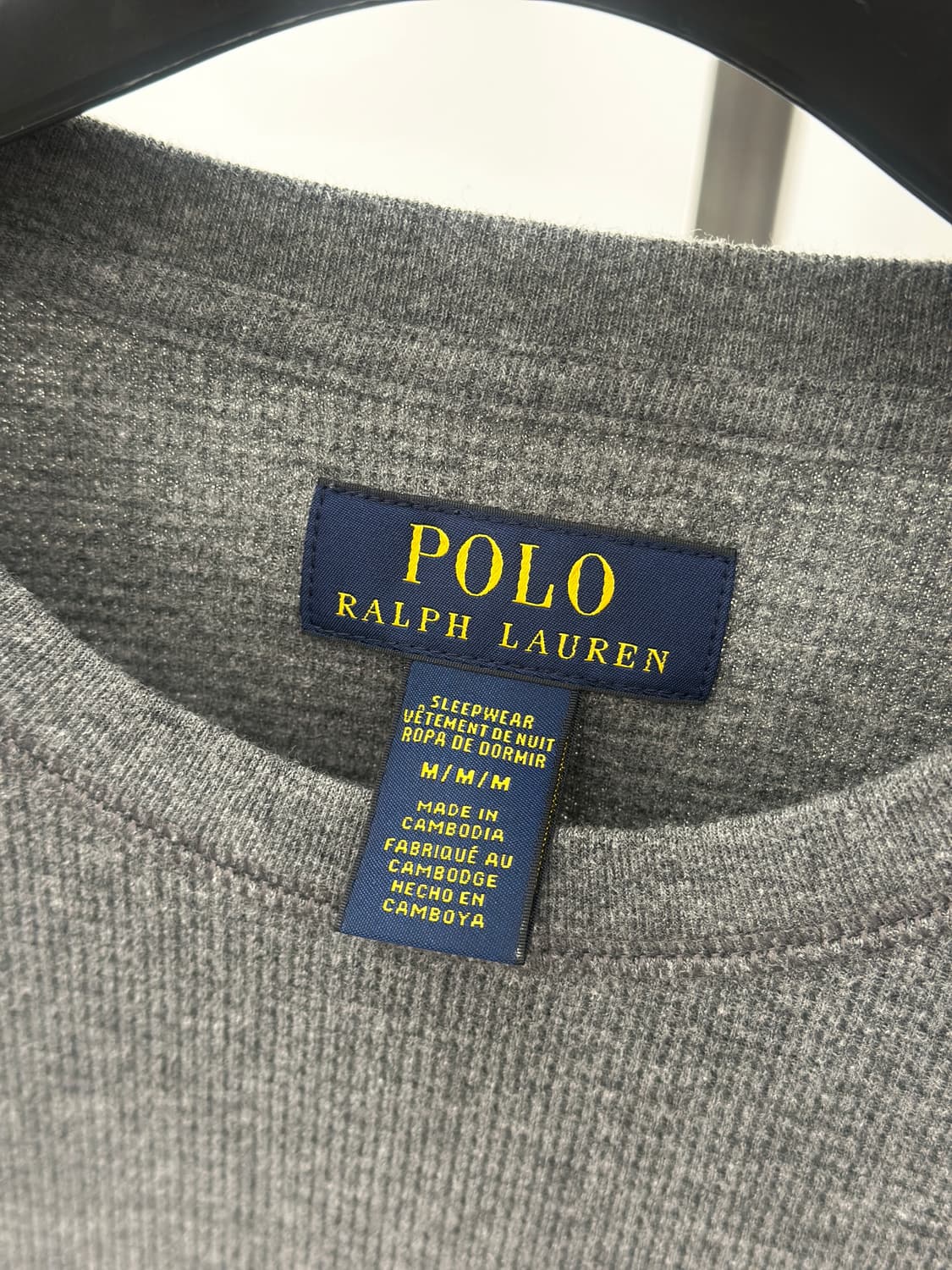 폴로 랄프로렌 차콜 빅로고 와플티  상품이미지4