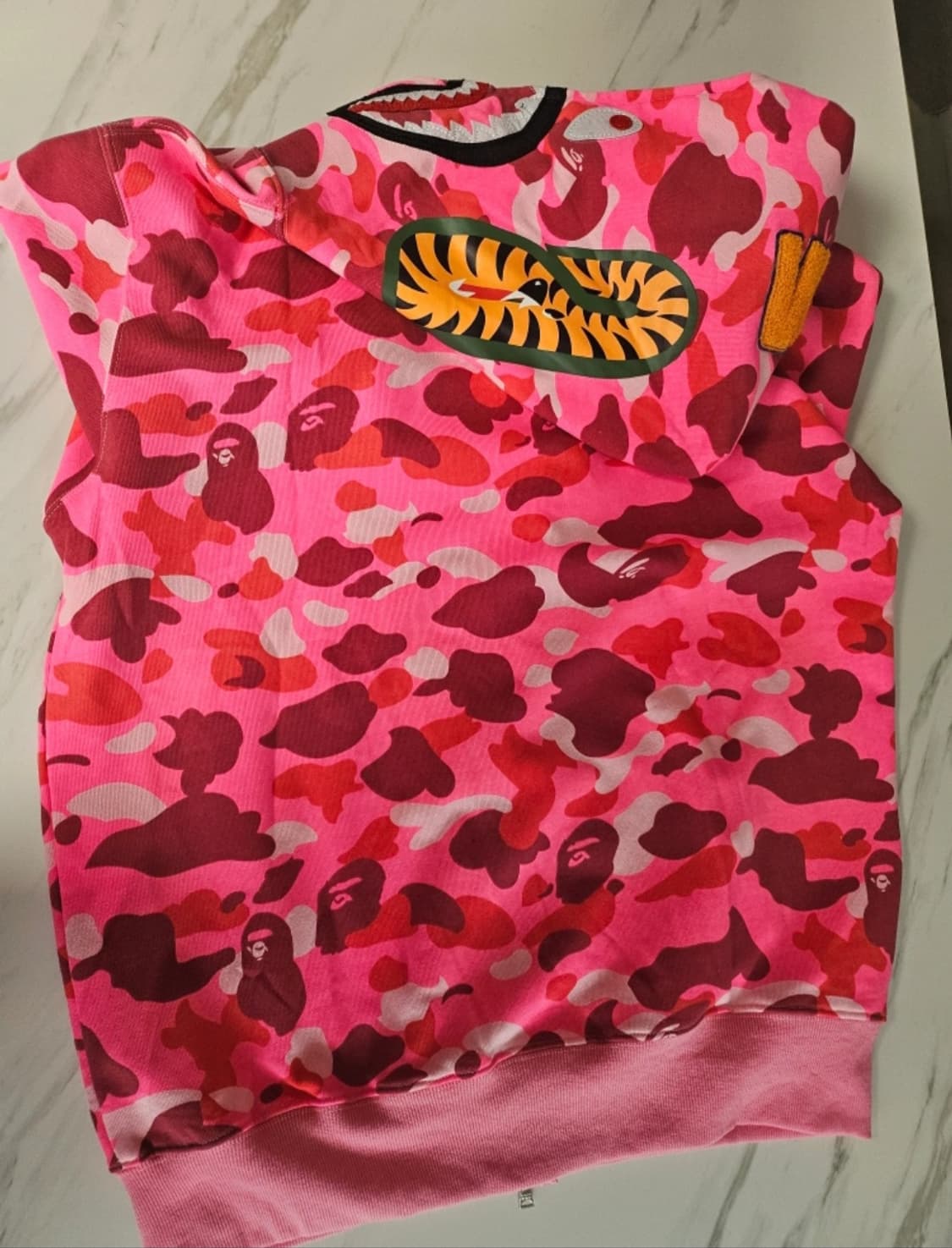 베이프 핑크 카모 샤크 후드집업 상품이미지3