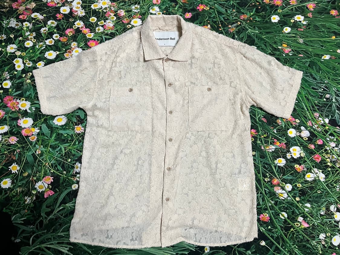 앤더슨벨 발리 시어 오픈 칼라 셔츠 L 상품이미지1