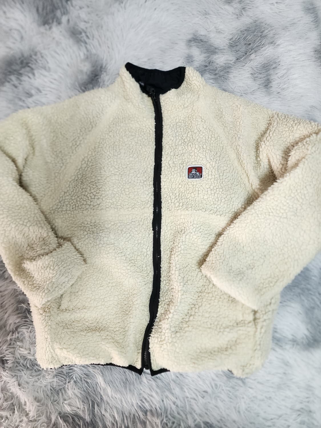 벤 데이비스 리버시블 아이보리 양털 플리스 자켓 상품이미지1
