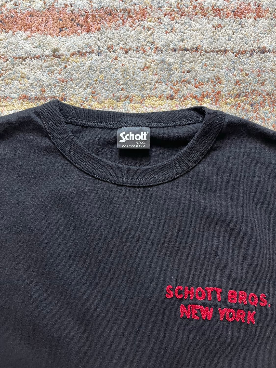 Schott 쇼트 체인스티치 자수 티셔츠 상품이미지4